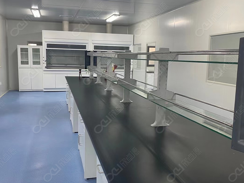 All-steel laboratory center table and fume hood