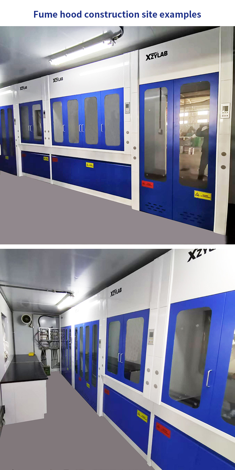 Fume hood construction site examples